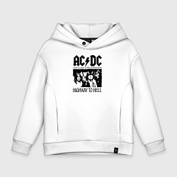 Толстовка оверсайз детская ACDC highway to hell, цвет: белый