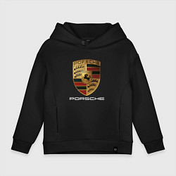 Толстовка оверсайз детская PORSCHE, цвет: черный