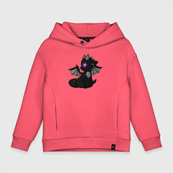 Толстовка оверсайз детская Эндар дракон, цвет: коралловый