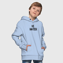 Толстовка оверсайз детская HI HATER BYE HATER, цвет: мягкое небо — фото 2