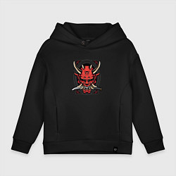 Толстовка оверсайз детская МАСКА РОНИНА, цвет: черный