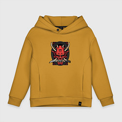 Толстовка оверсайз детская МАСКА РОНИНА, цвет: горчичный