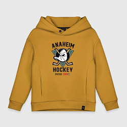 Толстовка оверсайз детская ANAHEIM DUCKS, цвет: горчичный