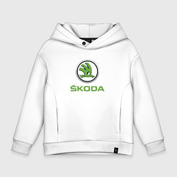 Толстовка оверсайз детская Skoda, цвет: белый