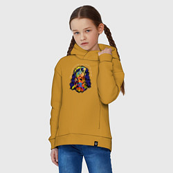 Толстовка оверсайз детская Берегись кавалер кинг спаниеля, цвет: горчичный — фото 2