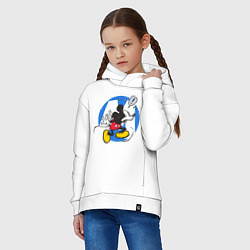 Толстовка оверсайз детская Микки Маус, цвет: белый — фото 2