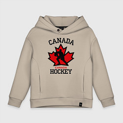 Толстовка оверсайз детская Canada Hockey, цвет: миндальный