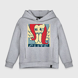 Толстовка оверсайз детская Fluttershy cute, цвет: меланж
