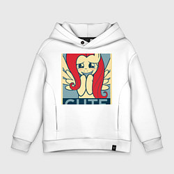 Толстовка оверсайз детская Fluttershy cute, цвет: белый