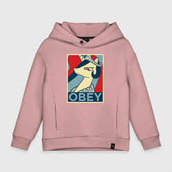 Толстовка оверсайз детская Trixie OBEY, цвет: пыльно-розовый