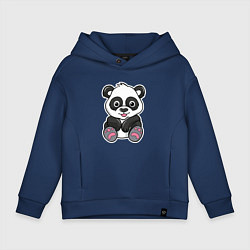 Толстовка оверсайз детская Панда, цвет: тёмно-синий