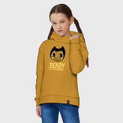 Толстовка оверсайз детская Bendy And The Ink Machine, цвет: горчичный — фото 2