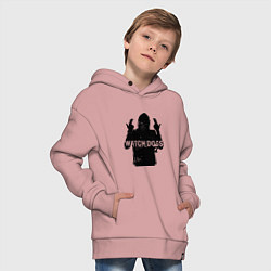 Толстовка оверсайз детская Watch dogs 2 Z, цвет: пыльно-розовый — фото 2