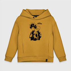 Толстовка оверсайз детская Моя геройская академия, цвет: горчичный