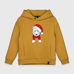 Толстовка оверсайз детская Wolf hipster, цвет: горчичный