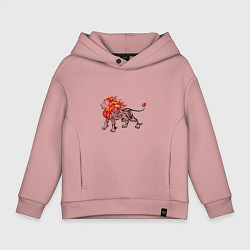Толстовка оверсайз детская Огненный лев, цвет: пыльно-розовый