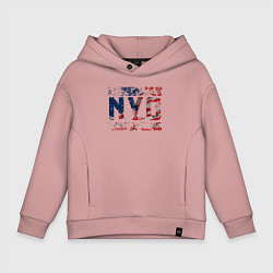 Толстовка оверсайз детская Нью-Йорк Сити, цвет: пыльно-розовый