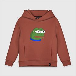 Толстовка оверсайз детская Pepe MonkaS, цвет: кирпичный
