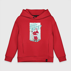 Толстовка оверсайз детская Санта со списком плохишей, цвет: красный