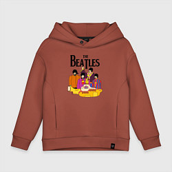 Толстовка оверсайз детская THE BEATLES, цвет: кирпичный
