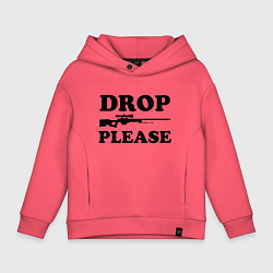 Толстовка оверсайз детская Drop Please, цвет: коралловый