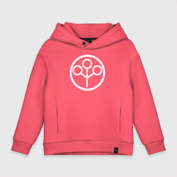 Толстовка оверсайз детская Cyberpunk 2077: ARASAKA, цвет: коралловый