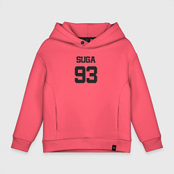 Толстовка оверсайз детская BTS - Suga 93, цвет: коралловый