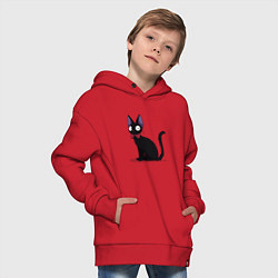 Толстовка оверсайз детская Кот студии Гибли, цвет: красный — фото 2