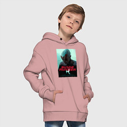 Толстовка оверсайз детская Слезы в дожде Blade Runner, цвет: пыльно-розовый — фото 2