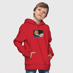 Толстовка оверсайз детская День космонавтики, цвет: красный — фото 2