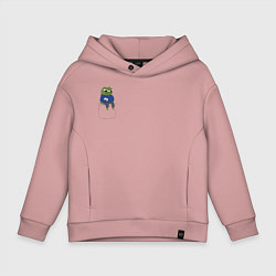 Толстовка оверсайз детская Pepe Thinking room, цвет: пыльно-розовый