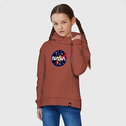 Толстовка оверсайз детская Space NASA, цвет: кирпичный — фото 2