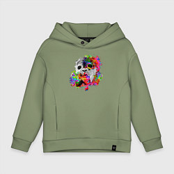 Толстовка оверсайз детская Тюлень мем, цвет: авокадо