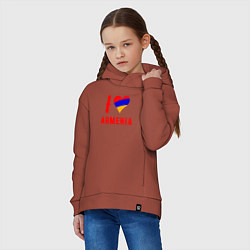 Толстовка оверсайз детская I Love Armenia, цвет: кирпичный — фото 2