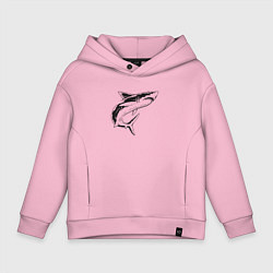 Толстовка оверсайз детская Акула, цвет: светло-розовый