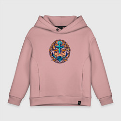 Толстовка оверсайз детская Якорь капитана, цвет: пыльно-розовый