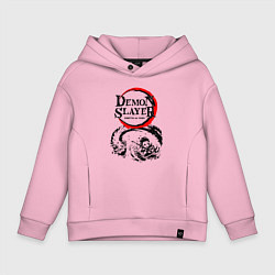 Толстовка оверсайз детская Зенитцу Kimetsu No Yaiba Z, цвет: светло-розовый