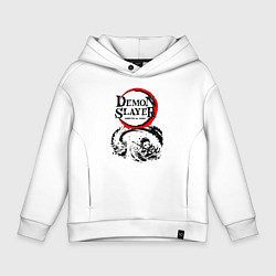 Толстовка оверсайз детская Зенитцу Kimetsu No Yaiba Z, цвет: белый