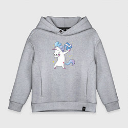 Толстовка оверсайз детская Unicorn Volleyball, цвет: меланж
