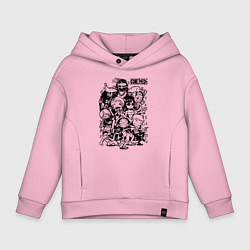 Толстовка оверсайз детская Персонажи Ван-Пис Большой куш, цвет: светло-розовый