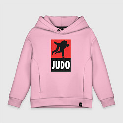Толстовка оверсайз детская Judo, цвет: светло-розовый