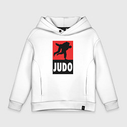 Толстовка оверсайз детская Judo, цвет: белый