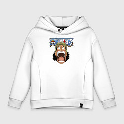 Толстовка оверсайз детская Усопп One Piece Большой куш, цвет: белый