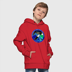 Толстовка оверсайз детская SPACEX Илон Маск Лого, цвет: красный — фото 2