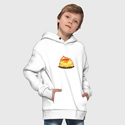 Толстовка оверсайз детская Слаймовый костёр, цвет: белый — фото 2