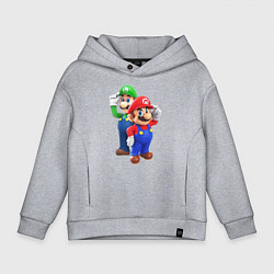 Толстовка оверсайз детская Mario Bros, цвет: меланж
