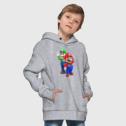 Толстовка оверсайз детская Mario Bros, цвет: меланж — фото 2