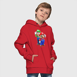 Толстовка оверсайз детская Mario Bros, цвет: красный — фото 2