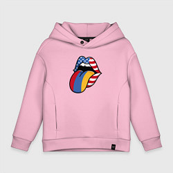 Толстовка оверсайз детская Армения - США, цвет: светло-розовый