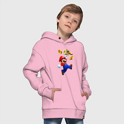 Толстовка оверсайз детская Mario cash, цвет: светло-розовый — фото 2
